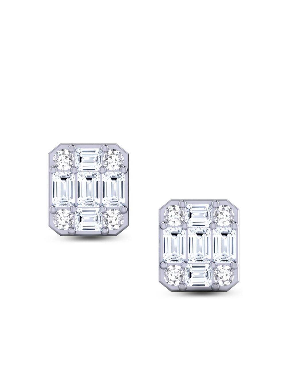 0.25ct Emerald Diamond Composite Earrings
