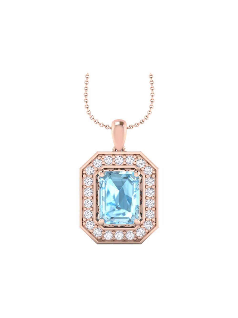 Diamond plus Sky Blue Topaz Pendant - Image 2