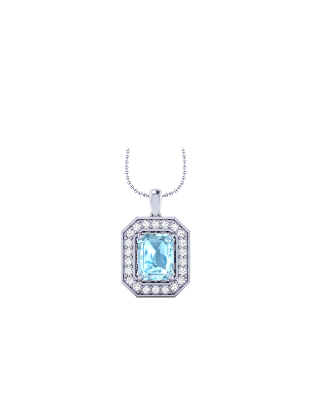 Diamond plus Sky Blue Topaz Pendant