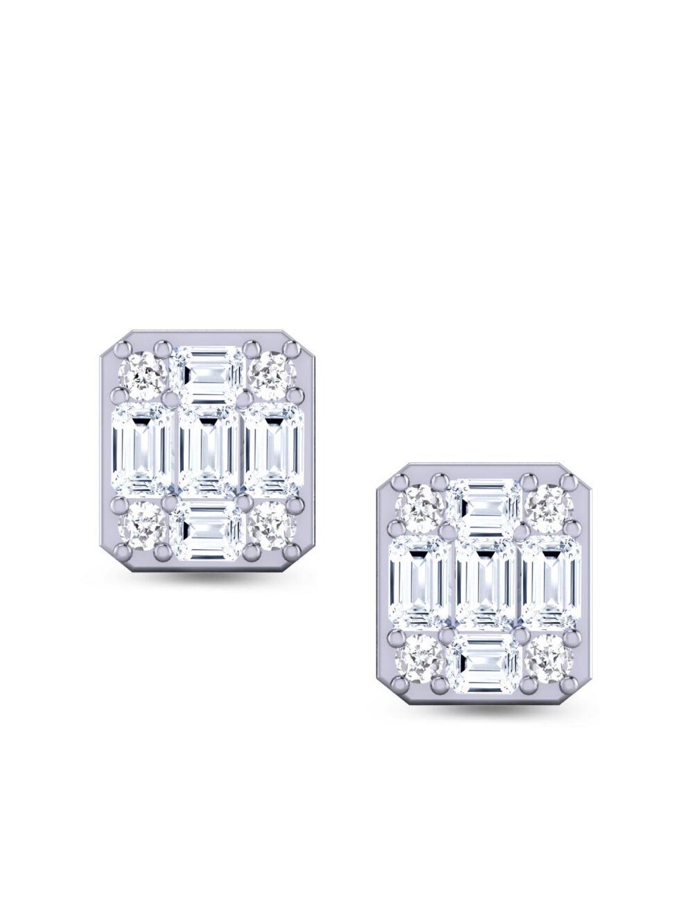 0.50ct Emerald Diamond Composite Earrings