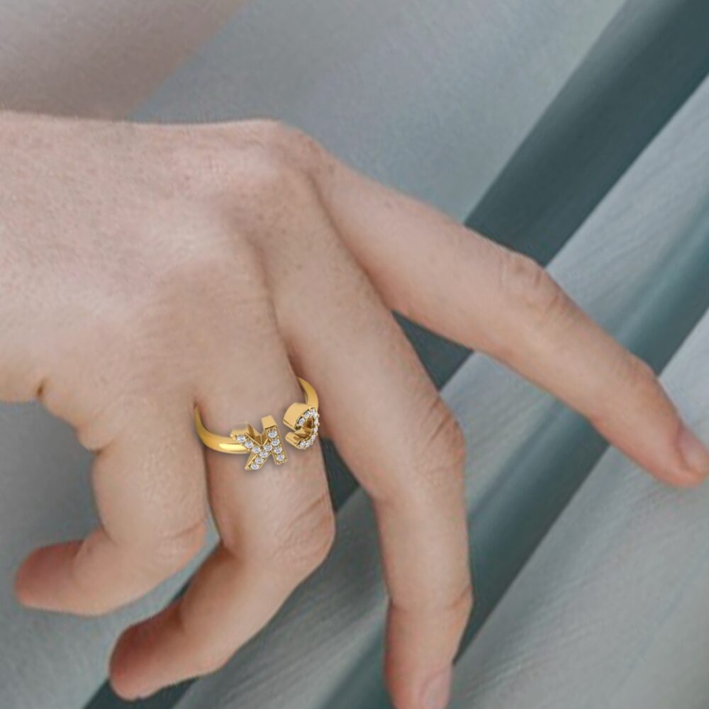 Diamond Initial Ring - Image 2