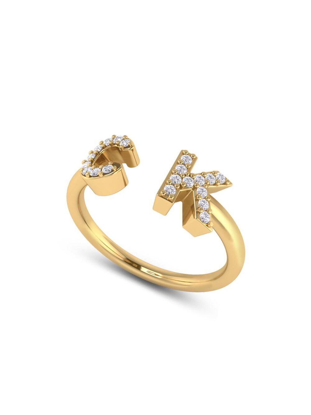 Diamond Initial Ring - Image 3