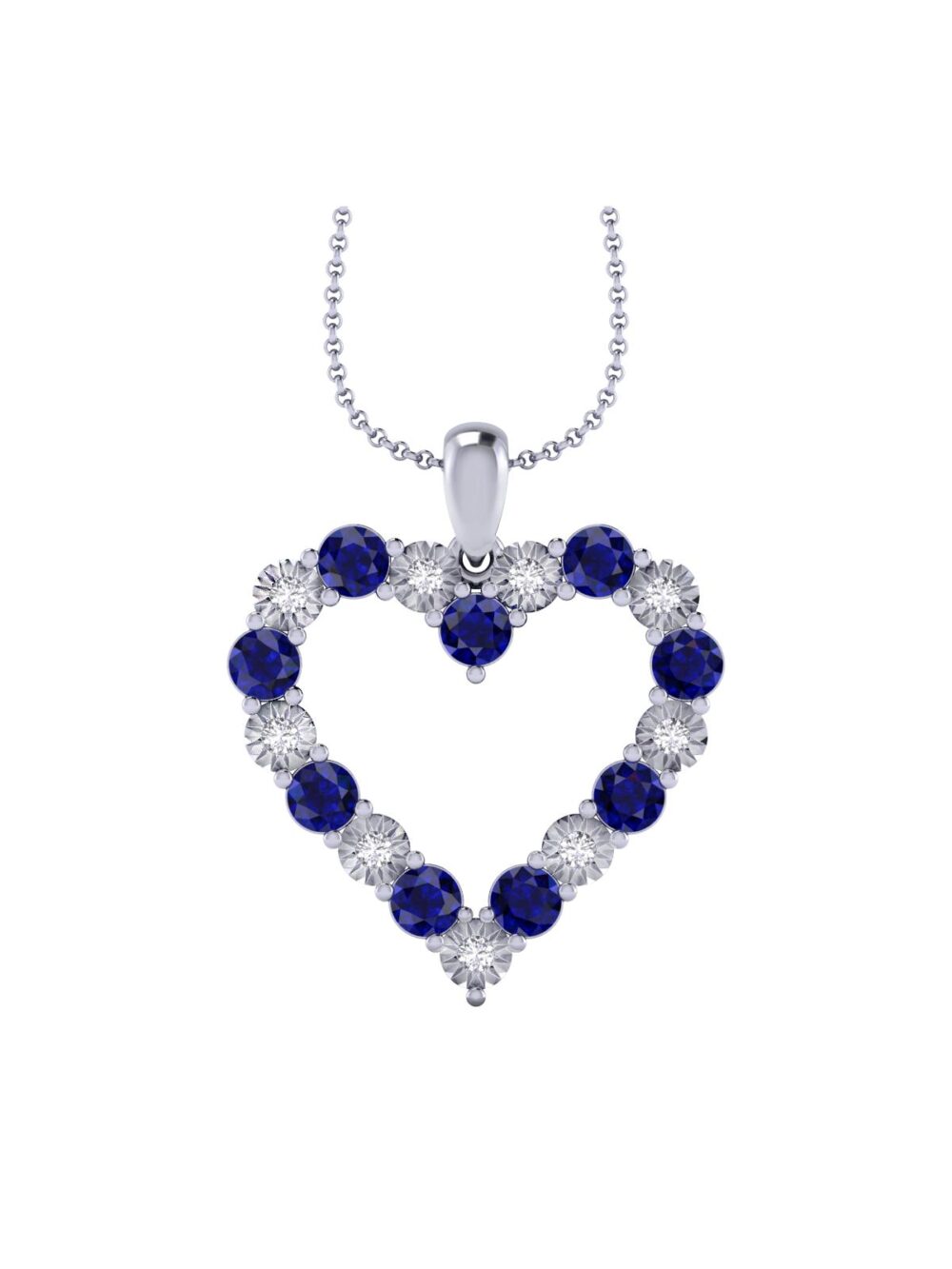 Diamond & Blue sapphire pendant