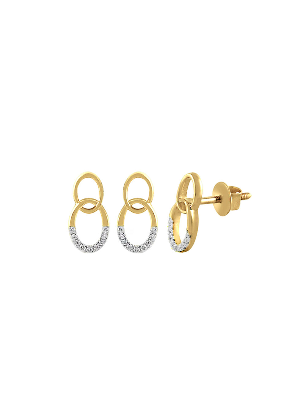 Diamond Interlinked Oval Earring