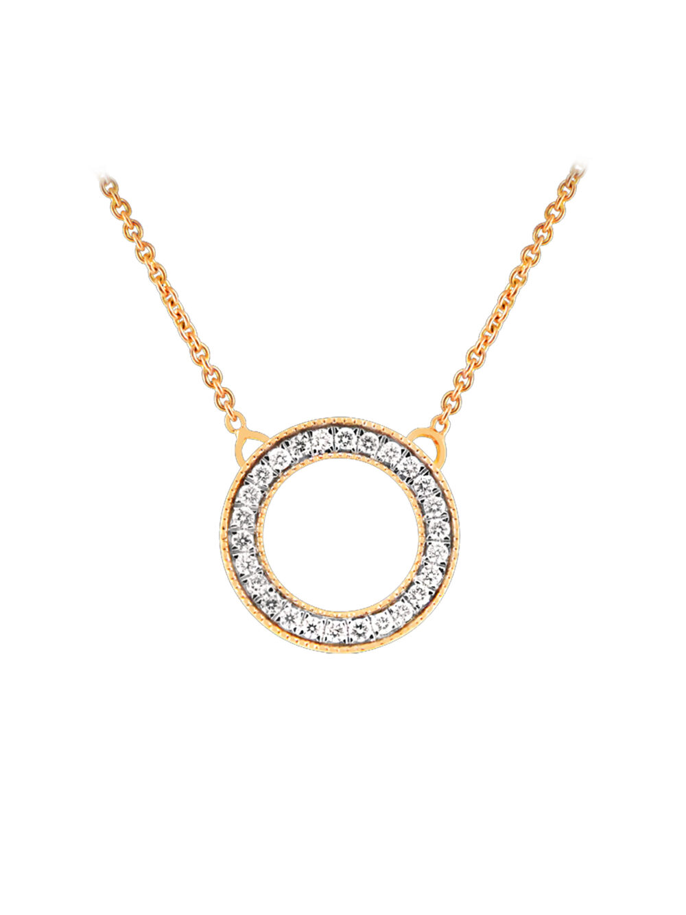 Diamond Halo Round Necklace