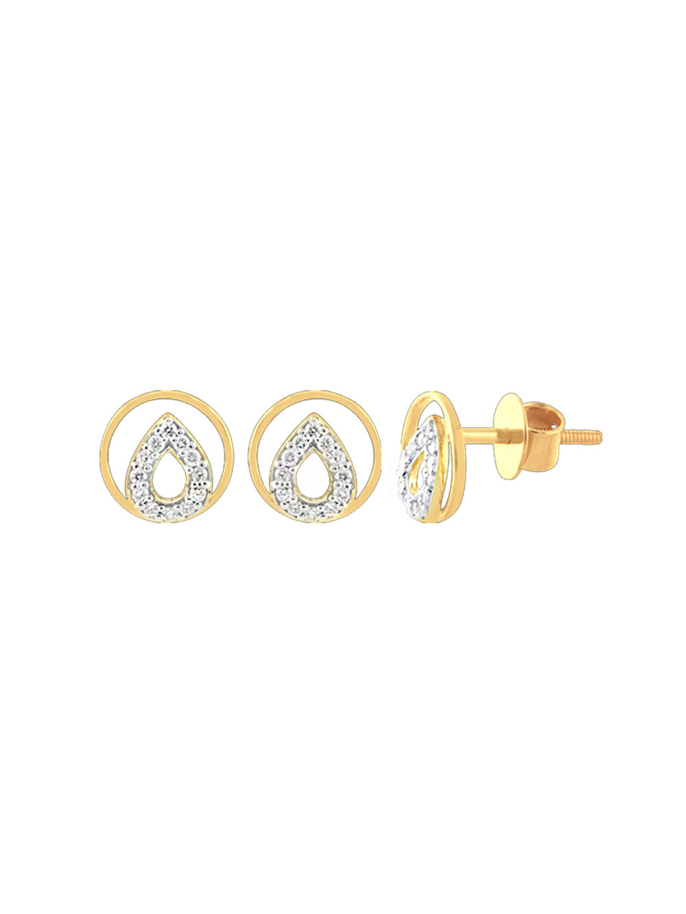 Diamond Halo Pear Studs