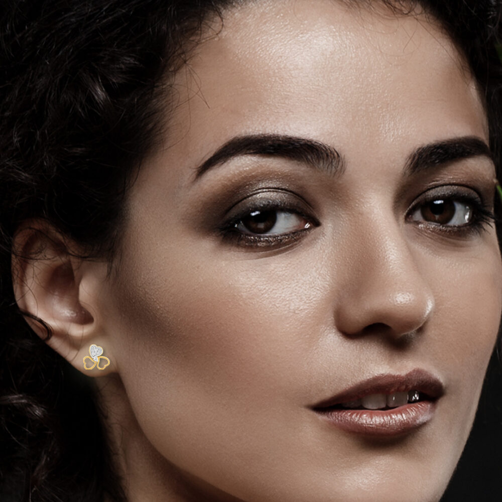 Diamond Clover Earrings - Image 2